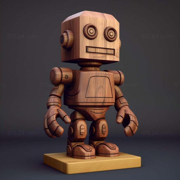 Персонажи (Дружелюбный робот 4, HERO_3996) 3D модель для ЧПУ станка